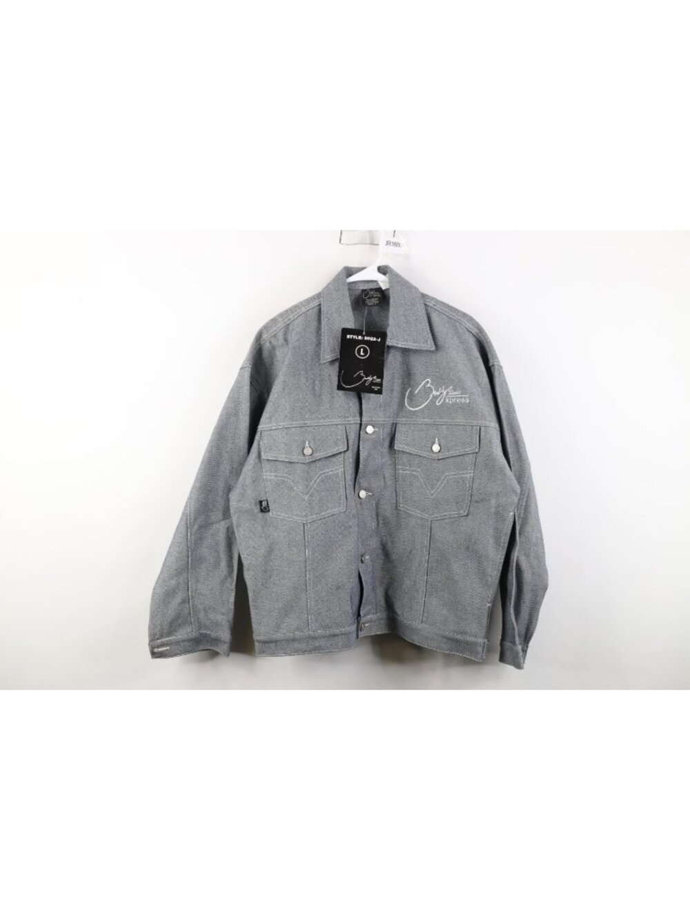 Deadstock Vintage 90s Y2K Streetwear Mens Large Raw Denim Jean Trucker Jacket